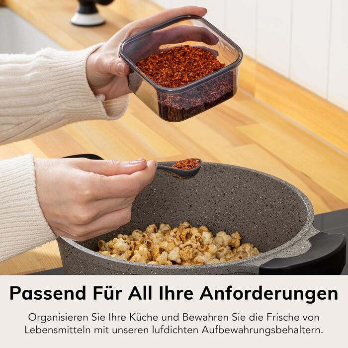 Контейнери для зберігання Meleni з кришкою, набір 12 шт., для кухні, зберігання та організації, BPA Free