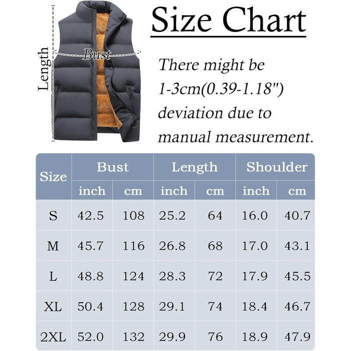 Чоловіча зимова жилетка AIEOE з підкладкою, стьобана жилетка з коміром-стійкою, без рукавів, синього кольору, розмір S