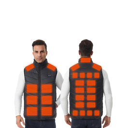 Обогревна жилетка Monave для чоловіків та жінок. Жилетка з підігрівом, 3 режими, для мотоцикла, кемпінгу, катання на лижах, повсякденного носіння та роботи на відкритому повітрі. Чорний колір. (Powerbank не входить до комплекту)