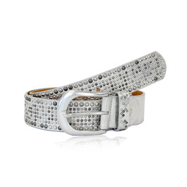 Жіночий широкий ремінь Irisaa з заклепками в вінтажному стилі, джинсовий ремінь 105 см, срібний