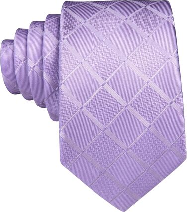 Набір краваток для чоловіків Barry.Wang: краватка, краваткова застібка, кишеньковий хустинка, запонки (лавандовий)