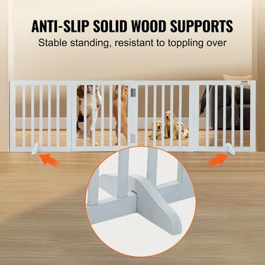 Ворота для собак VEVOR, захист для домашніх тварин, 508 x 610 мм, 4-секційні, розкладні, білі. Захист для сходів та дверних прорізів.