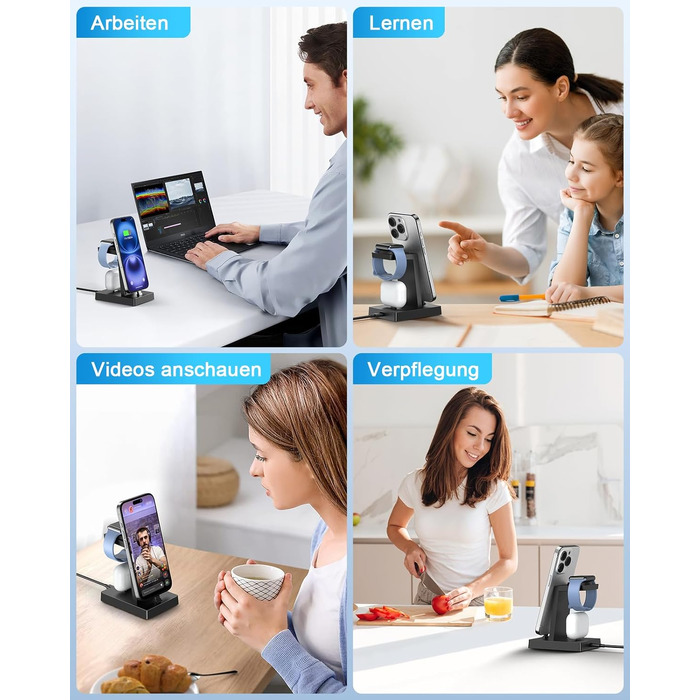 Швидкісна зарядна станція ADADPU 30W USB-C для кількох пристроїв, чорна