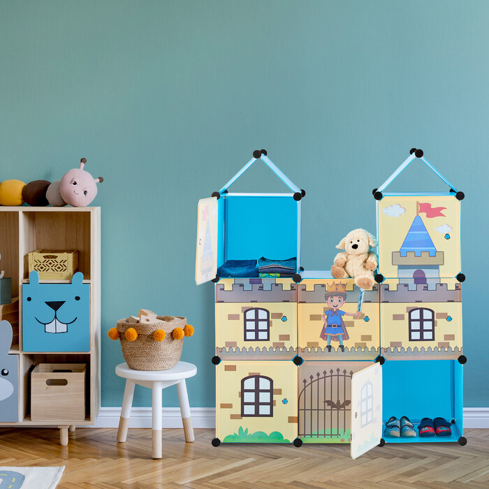 Relaxdays Knight's Castle-themed Storage Shelf for Children's Room