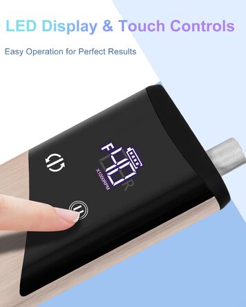 Професійний фрезер для нігтів ENGERWALL M95G: 40000 об/хв, акумулятор 24 год, бездротовий, з LCD, для гелю та акрилу