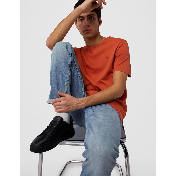 Чоловічі кросівки Calvin Klein Cupsole з товстою підошвою, шнурівка, шкіра, чорний колір, 43 EU