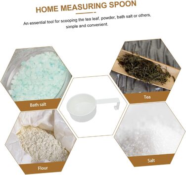Amosfun 4-Piece Stainless Steel Measuring Spoon Set, Kitchen Machine Cooking Utensils, Coffee Measuring Ring, Microwave Safe Measuring Cup, Dry Measuring Spoon, Infant Formula Spoon - White, 4 Pieces * 4
