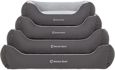 Ліжко для собак Doctor Bark Kleine Hunde - М'яке та зручне ліжечко для собак, миється, зносостійке, пухнасте - Зроблено в Німеччині, GreenLabel (S - 74x55 см, Сірий)