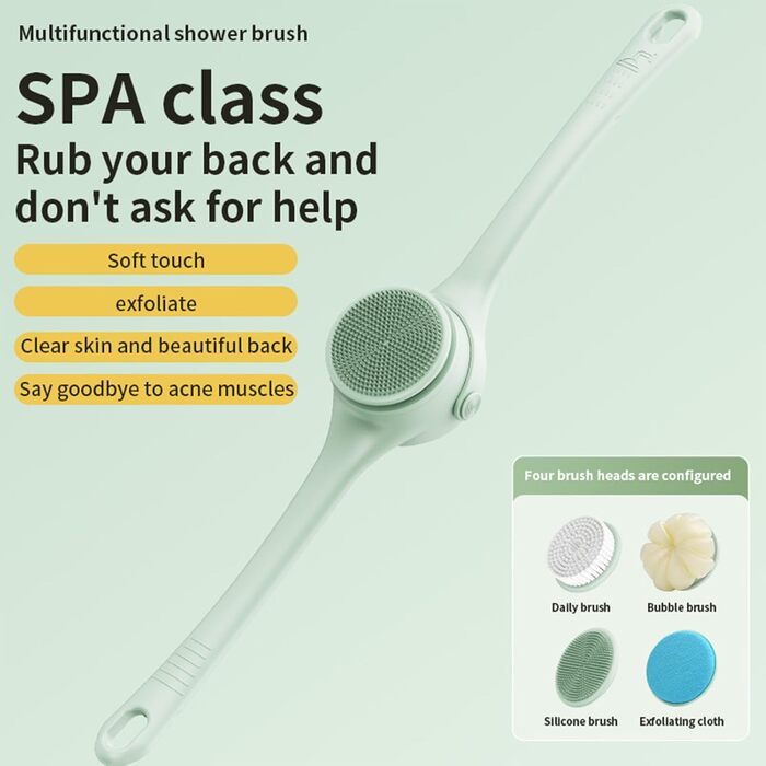 Electric bath brush, multi-brush head, cleaning tool, multifunctional, handheld, household, rechargeable bath brush, toiletries