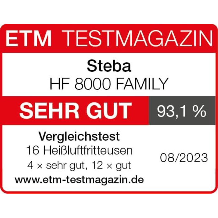 Фритюрниця Steba Family HF 8000, 8л, без олії, з сенсорним екраном, 8 програм, таймер 60 хв, 1800 Вт