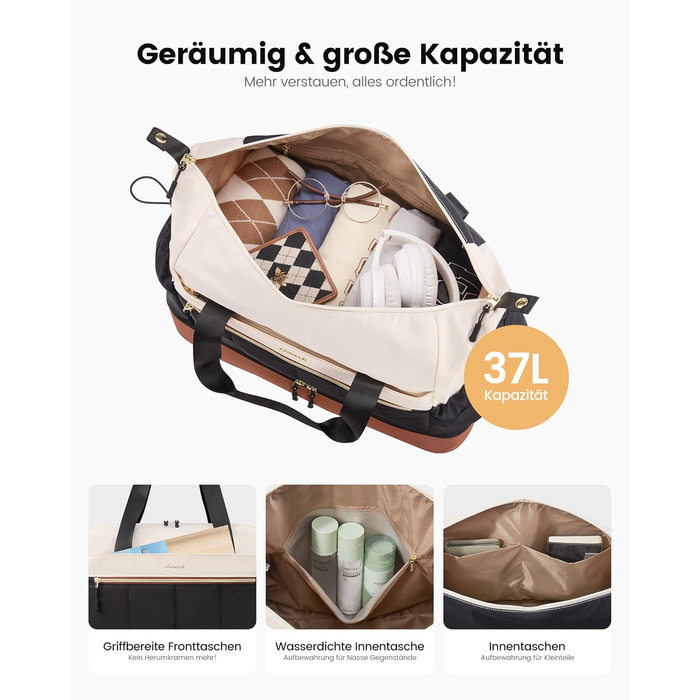 Сумка-валіза LOVEVOOK для жінок, легка дорожня сумка, сумка для пологового будинку, спортивна сумка з відділенням для взуття, валіза для ручної поклажі, водонепроникна, L-37L