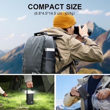 Power Bank CUZAR 50000mAh з USB-C PD 22,5W, 5 виходів та 2 входів, чорний