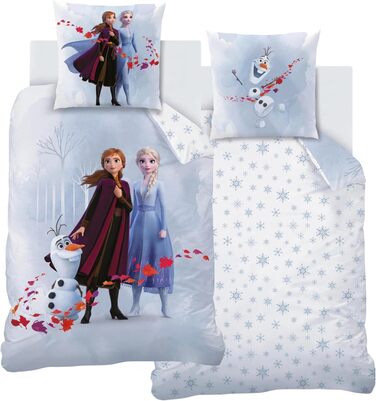Комплект постільної білизни Frozen: ковдра 135x200, наволочка 80x80, фланель, 100% бавовна, для дівчаток