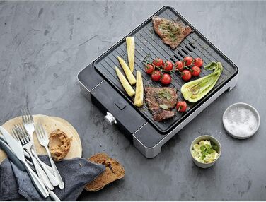 WMF Lono Quadro Table Grill - Compact Electric Grill for Indoor Use, Dishwasher Safe, 1250W