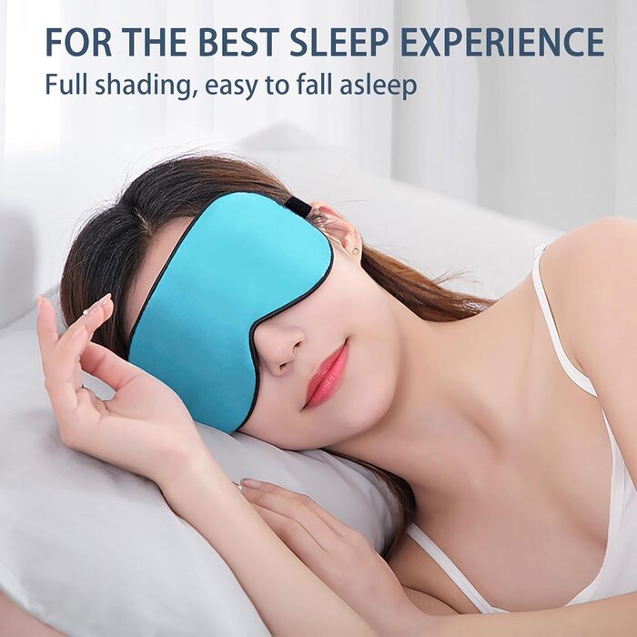 Townssilk Шовкова маска для сну 100% шовк з регульованими стрічками, зручна та надзвичайно м'яка, для найкращого сну, золота зірка, 1 шт. (2 шт. в упаковці) (Чорний & льодовик-блакитний)