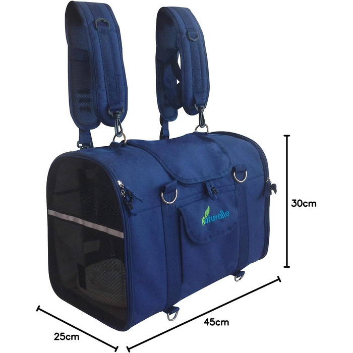 Рюкзак-переноска для тварин 6-в-1, фронтальний/грудний, на плече та як сумка, автокрісло, 2 положення для зручності під авіасидіння, м'яка переноска. Підходить для тварин 36-41 см, S: для тварин 26-41 см у висоту (L 45 x B 25 x H 30 см)