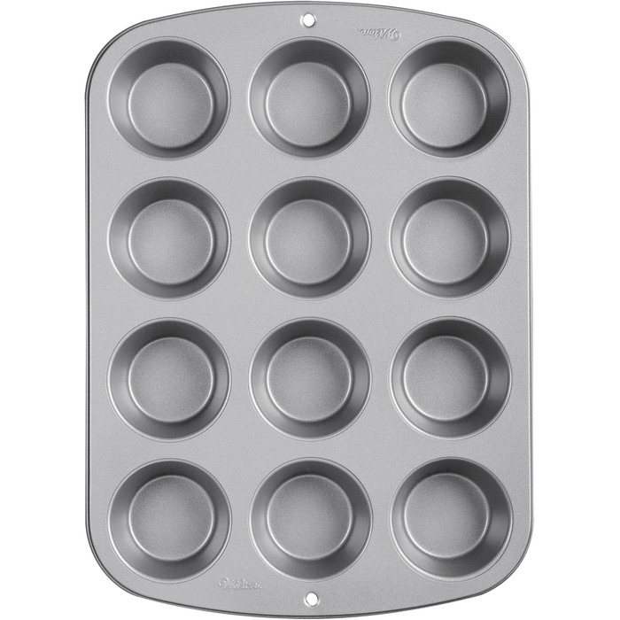 Wilton Muffin Pan, Recipe Right, Non-Stick, Standard, 12 Cups, 2-Pack, Assorted