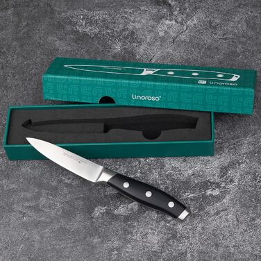 Кухонний ніж Linoroso Classic 9 см – овочевий, універсальний, з німецької вуглецевої сталі, ергономічна ручка, у подарунковій коробці