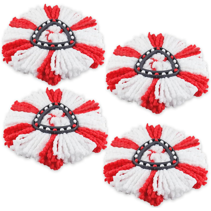 4 Microfiber Mop Replacement Head for Vileda Turbo Mop, Replacement Cover Compatible with Vileda EasyWring Spin Mop and Clean Turbo Floor Mop