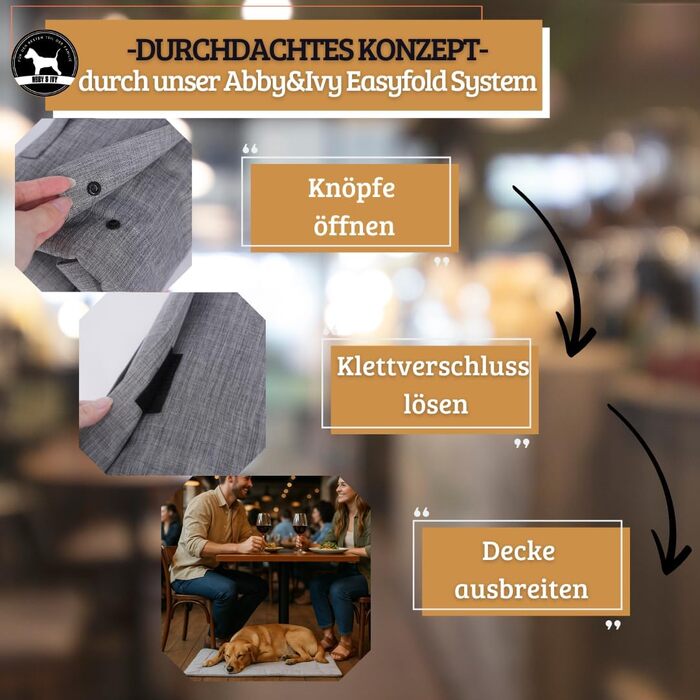 Килимок для собак Abby & Ivy 90x70 см - Зручний, складаний, миючий, для подорожей та активного відпочинку. Підходить для маленьких та середніх собак.