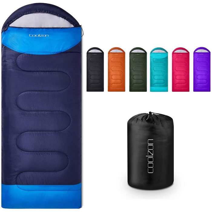Coolzon Sleeping Bag Outdoor for Camping, 3-4 Seasons, Adult Quilt Sleeping Bag Small