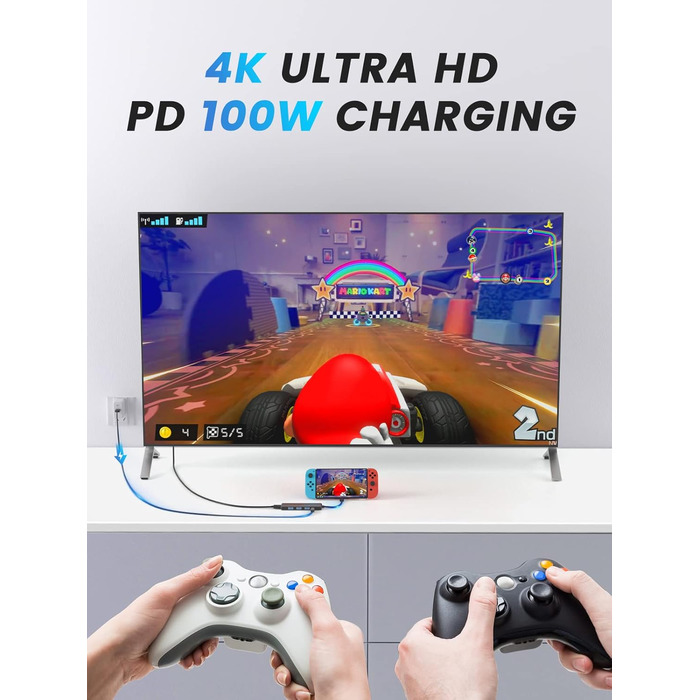 Док-станція USB-C Hub з 3 дисплеями, 2025 Upgrade: Dual 4K HDMI, VGA, 1000M Ethernet, 4 USB A 3.0/2.0, 100W PD, SD/TF, AUX 3.5mm, адаптер USB Multiport для Windows/Mac/Dell/HP та інших пристроїв з Type C (Чорний)