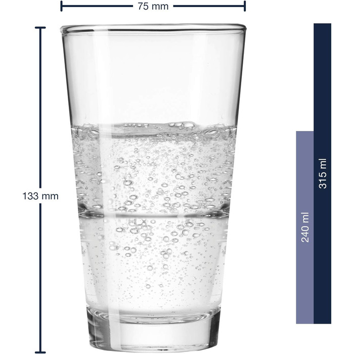 Leonardo Event Tumbler Glasses, Set of 12, Dishwasher-Safe Highball Glasses, Classic-Style Drinking Cups, Drinkware Set, 12 Pieces, 315 ml, 061700