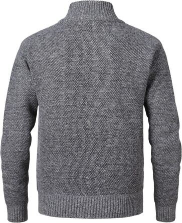 Чоловіча в'язана куртка-кардиган з коміром-стійкою та візерунком коси. Тепла флісова куртка з довгим рукавом для чоловіків (XXL, світло-сірий)