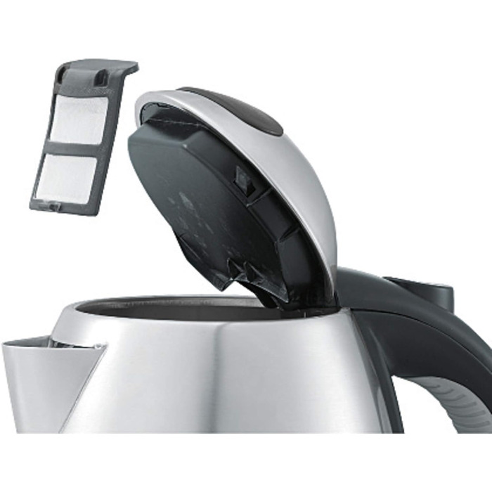 WMF Stelio Stainless Steel Kettle 1.2L, Electric Kettle with Scale Water Filter, 2400 W, Illuminated Water Level Indicator, Matte Stainless Steel