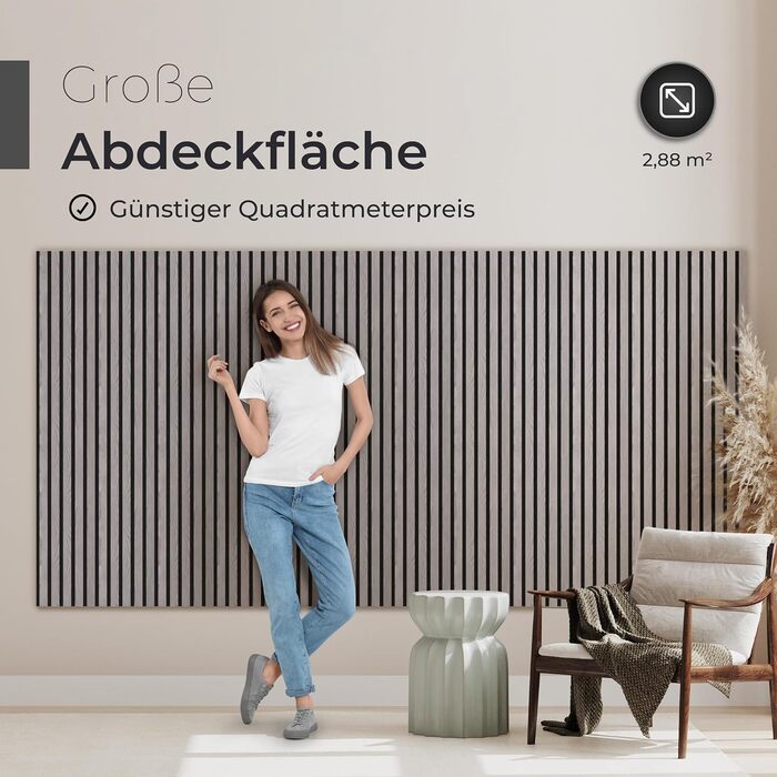 Акустичні панелі з натурального дерева (набір 4 шт) 120x60x2.1 см, шпон груші та чорний акустичний фліс, 3D стінні панелі для шумоізоляції та декору інтер'єру