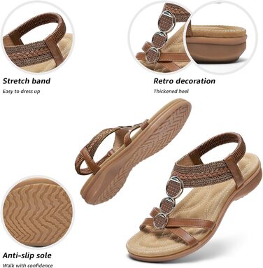 Стильні літні сандалі Littleplum Arch Support (39 EU, коричневі) з ремінцями та підтримкою стопи