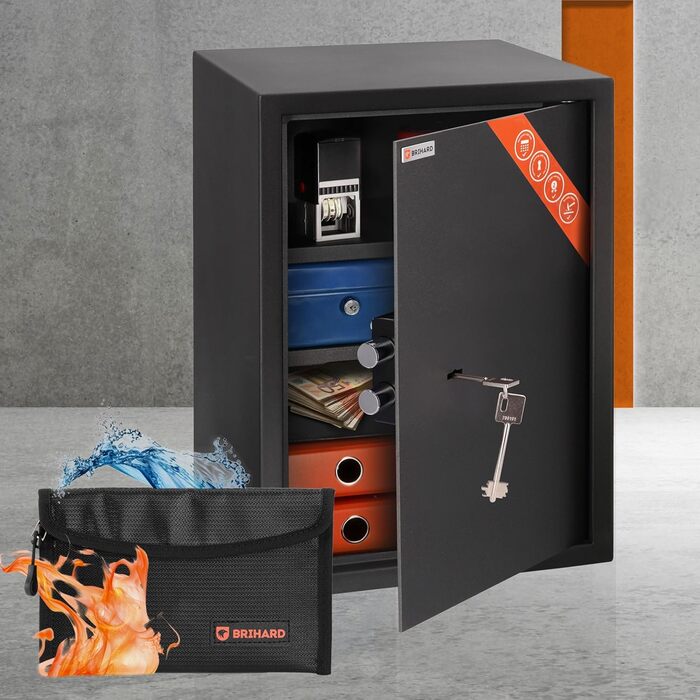 Сейф Tresor Business XL з ключовим замком, 50x35x36 см (ВxШxГ), Тітаново-сірий