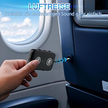 Bluetooth 5.4 адаптер ElecMoga 2-в-1: передавач та приймач, підтримка 2 пристроїв, для авто, телевізора, навушників