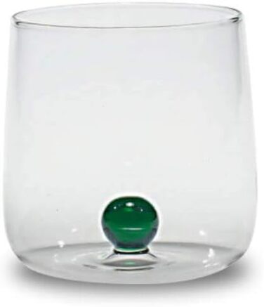 Zafferano Bilia Tumbler Set - 6 Water Glasses, transparent with a sphere in 6 different colors