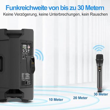 Aveek Караоке Мікрофон Бездротовий Набір, 2 шт. (2.4GHz, 6.35/3.5mm, з перезаряджаним приймачем)