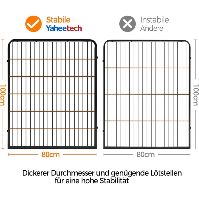 Забіг для цуценят Yaheetech 16-панельний, 60 см заввишки, для собак, кроликів, щурів, з 2 дверцятами, для дому та вулиці