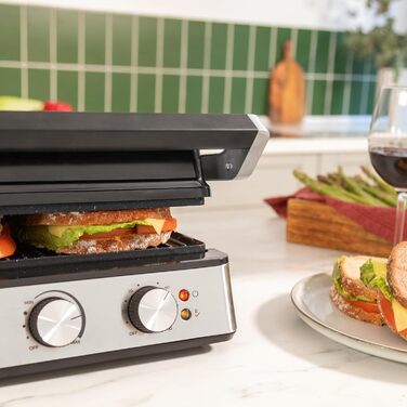 Cecotec Rock'nGrill Blaze Electric Grill. 2400W, RockStone coating, Easy cleaning, 180º opening, BPA-free, Grilling surface 29x23 cm, Adjustable temperature 2400 W | Blaze