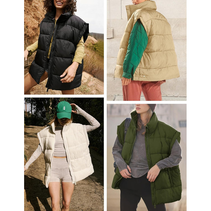 Легка степкова жилетка Fengbay з пухом та стоячим коміром для осені та зими (Чорний, M)