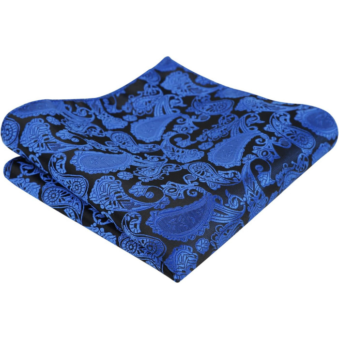 Набір аксесуарів для чоловіків Alizeal: краватка-метелик, кишеньковий хустинка та запонки, колір - кобальт