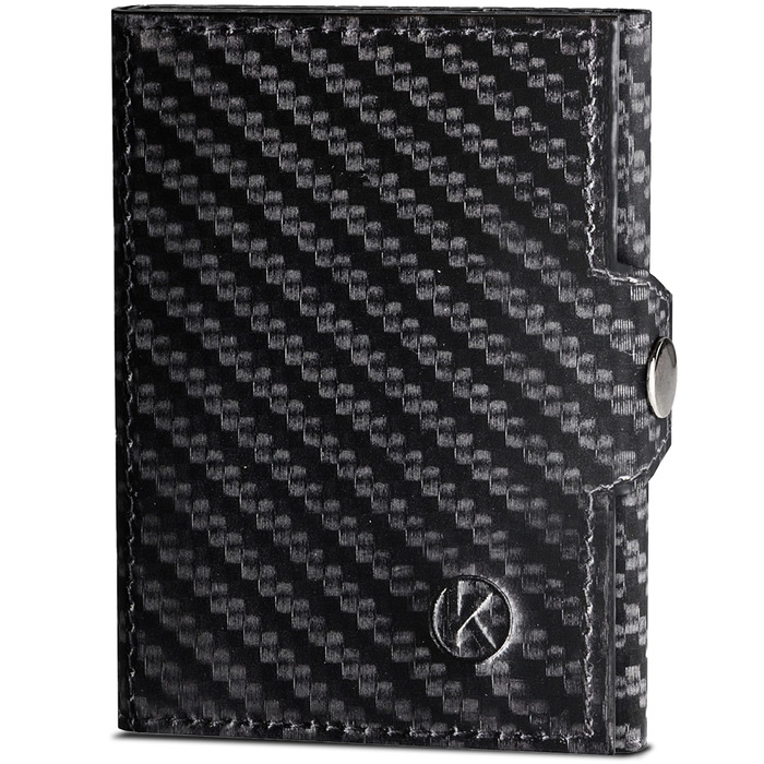 Гаманець Koruta Slim з монетницею та RFID захистом - картхолдер для чоловіків і жінок - мінімалістичний портмоне з карбону, чорний