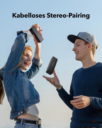 Портативна Bluetooth колонка Anker SoundCore 2, Чорна: потужний звук, глибокий бас, 24 години роботи, водонепроникність IPX7, сумісна з iPhone, Galaxy