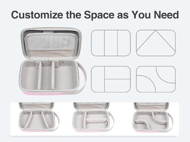 Органайзер для кабелів Luxtude: зручна дорожня сумка для кабелів, зарядних пристроїв та Powerbank (рожевий)