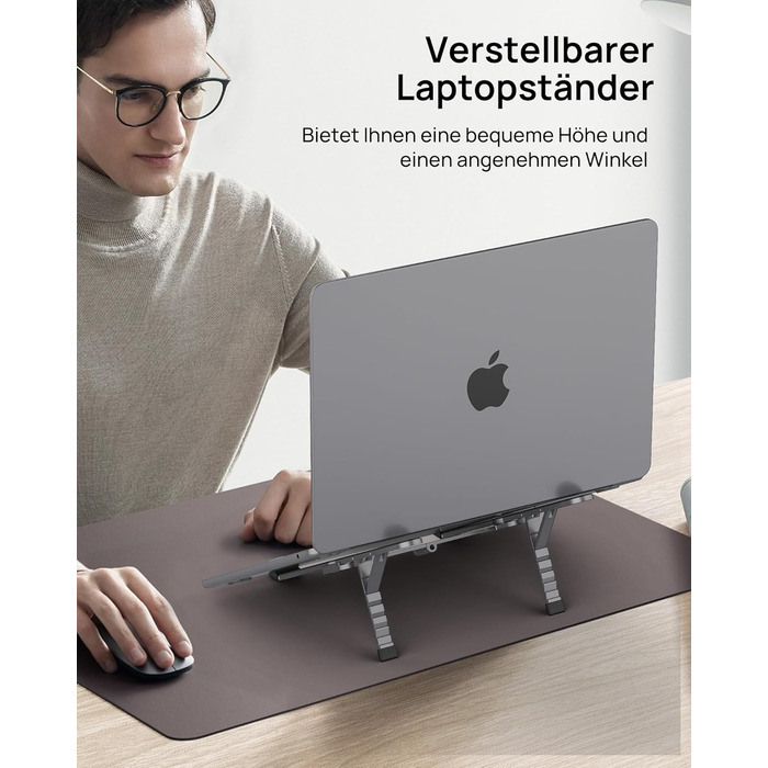 Підставка для ноутбука SODI, алюмінієва, регульована висота, з вентиляцією, для MacBook Pro/Air, HP, Sony, Dell, 10-16