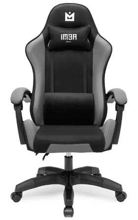 Ігрове крісло IMBA seat Strider, тканина, чорно-сіре