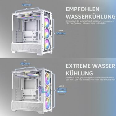 Корпус для ПК Antec Flux Midi Tower, чорний/білий, Gaming Case