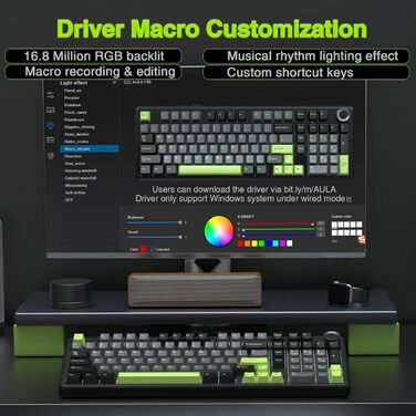 Механічна ігрова клавіатура AULA F99 Pro: RGB, Hot-swap, 3 режими підключення, QWERTY