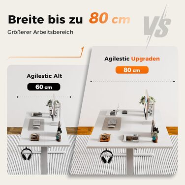 Електричний стіл Agilestic з регулюванням висоти 180x80 см, білий. Зручний комп'ютерний стіл з пам'яттю, ергономічний, стабільний