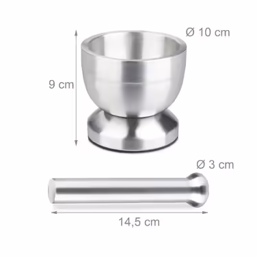 Relaxdays Mortar and Pestle, Stainless Steel