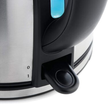 WMF Stelio Stainless Steel Kettle, 1.7L, Electric Kettle with Scale Filter, 2400W, Illuminated Water Level Indicator, Matte Stainless Steel