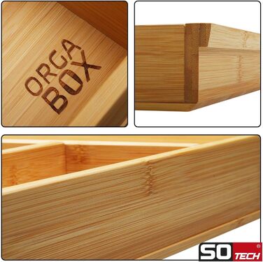 Бамбуковий органайзер Orga-Box 3 для столових приборів, 10 відділень, для шухляди 90 см (473x797 мм), вставка з дерева для кухонь Nobilia після серпня 2012 року